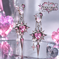 Dagger Heart Star Drop Earrings