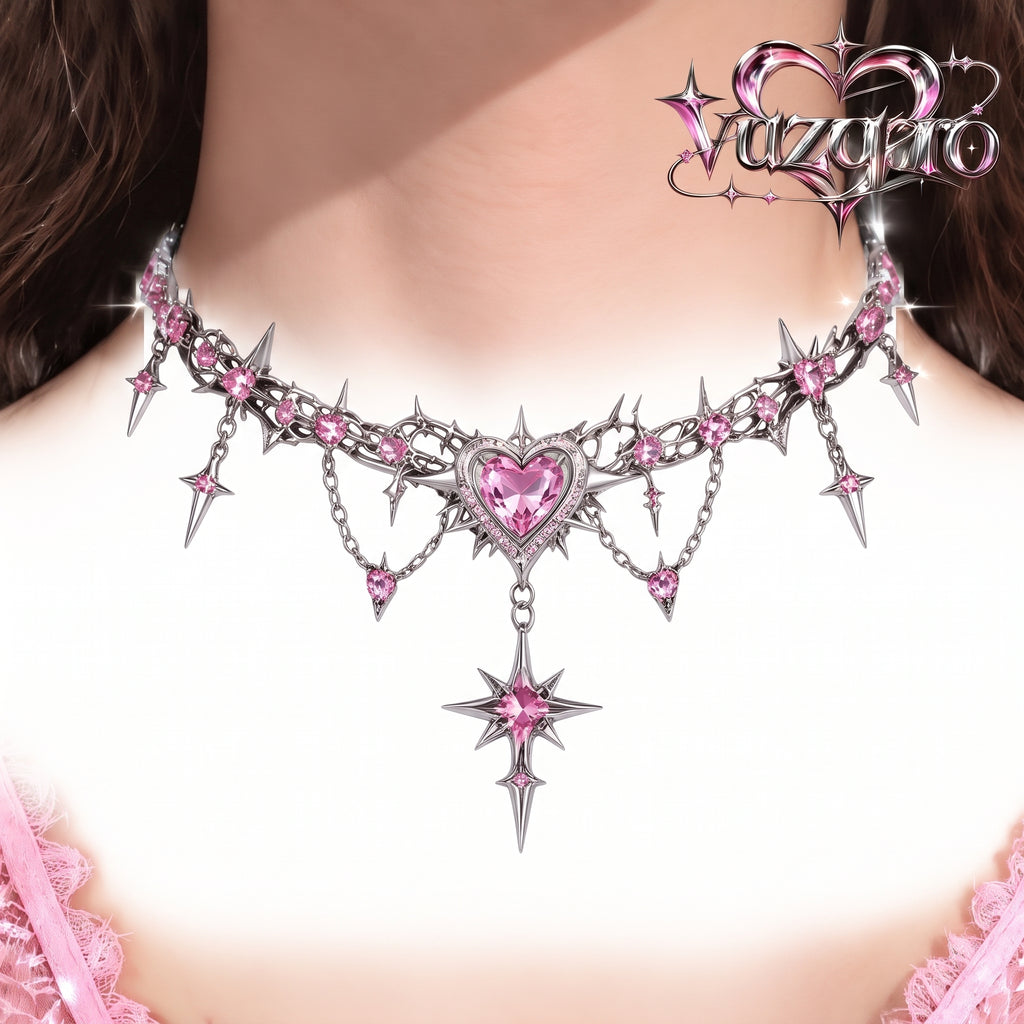Spike Heart Star Choker