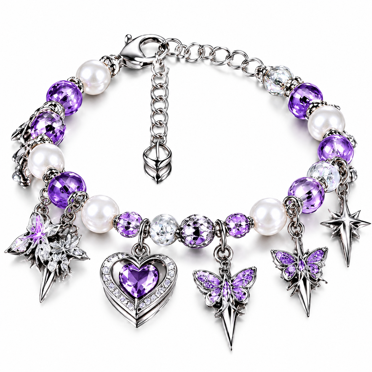 Pearl Heart Star Bracelet