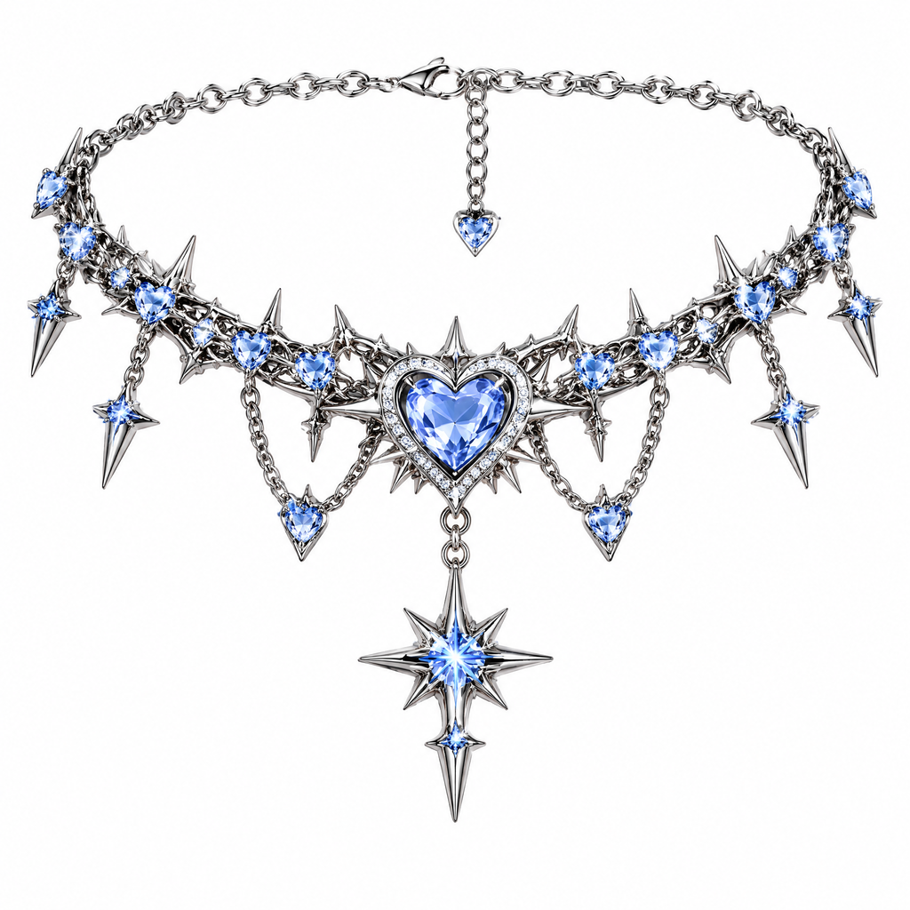 Spike Heart Star Choker
