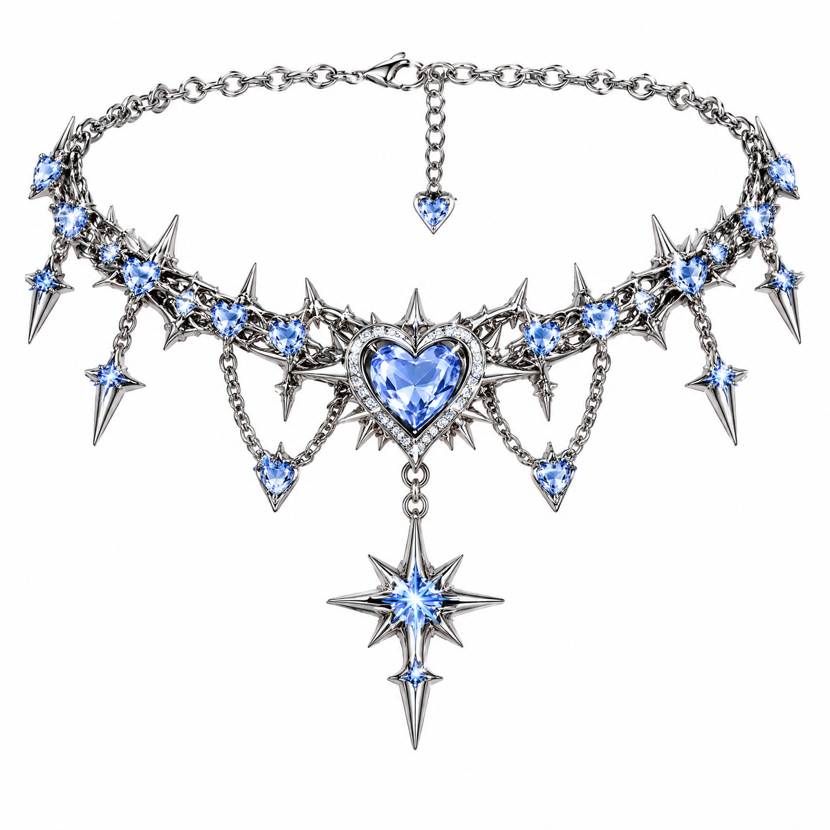 Spike Heart Star Choker