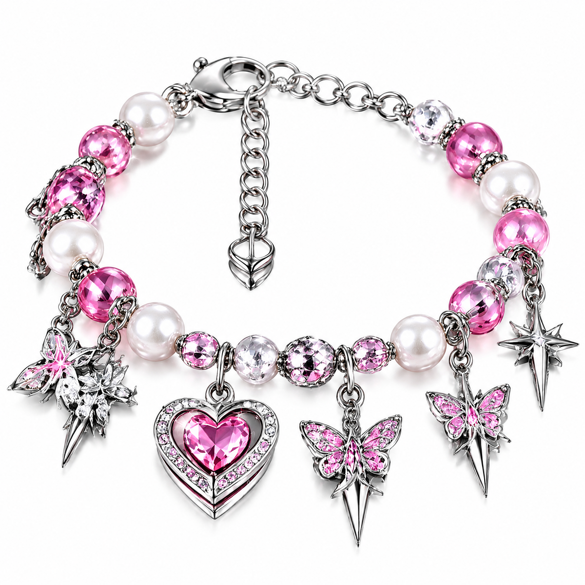 Pearl Heart Star Bracelet