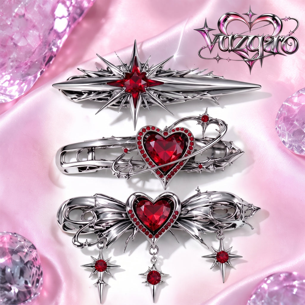 Star & Heart Hair Clips Set