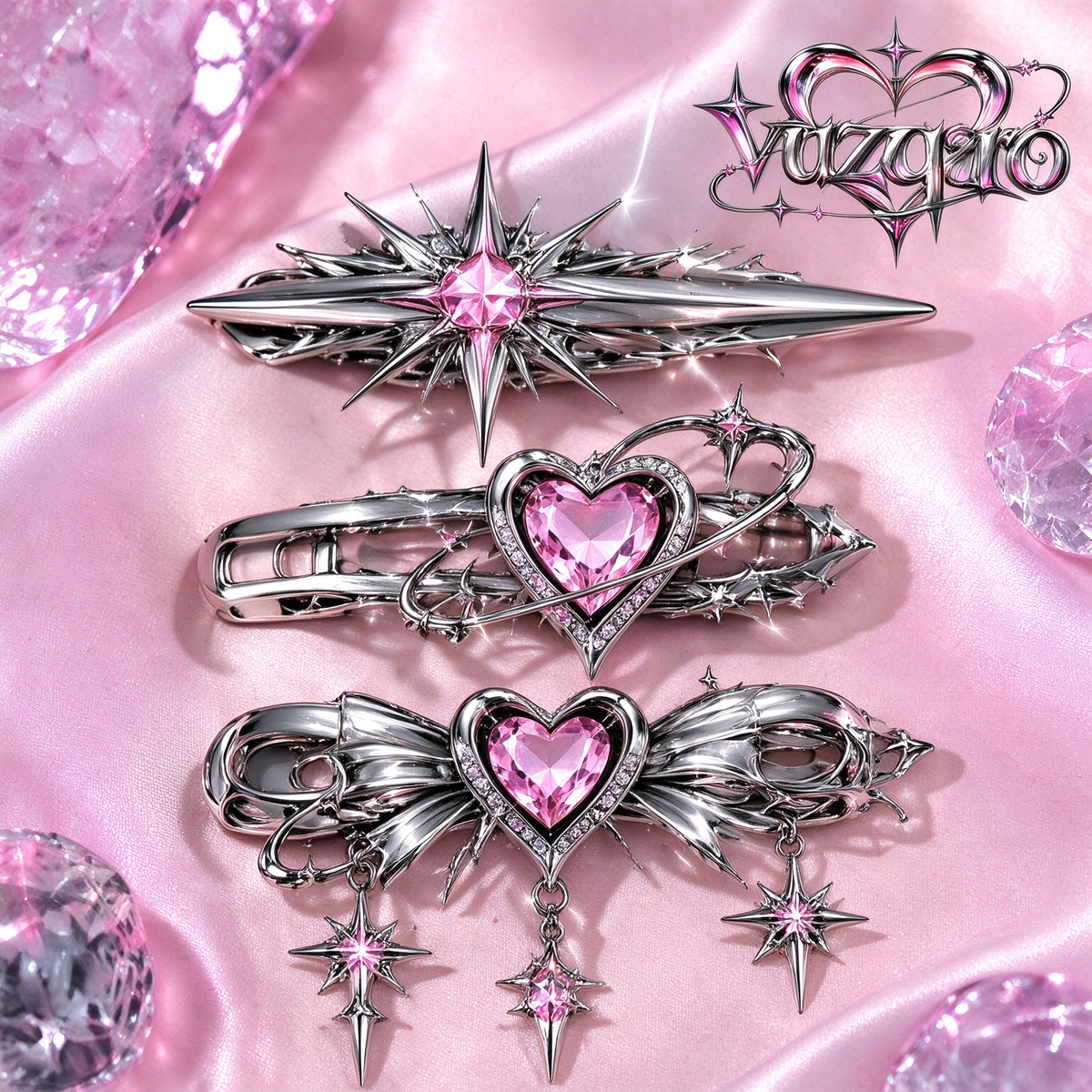 Star & Heart Hair Clips Set