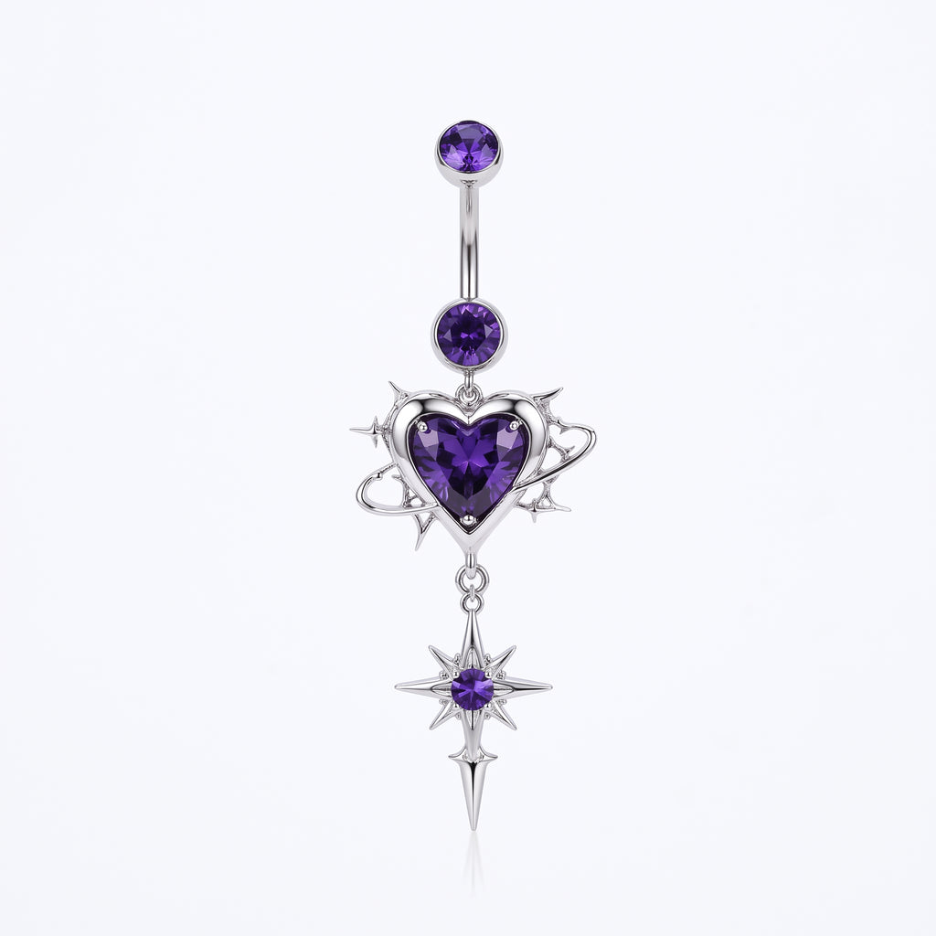 Heart Star Belly Button Ring